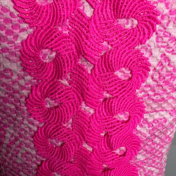 Lilly Pulitzer for Target Pink Lace Textured Trim Dress Sz 2‎ Cotton Blend - Picture 4 of 11